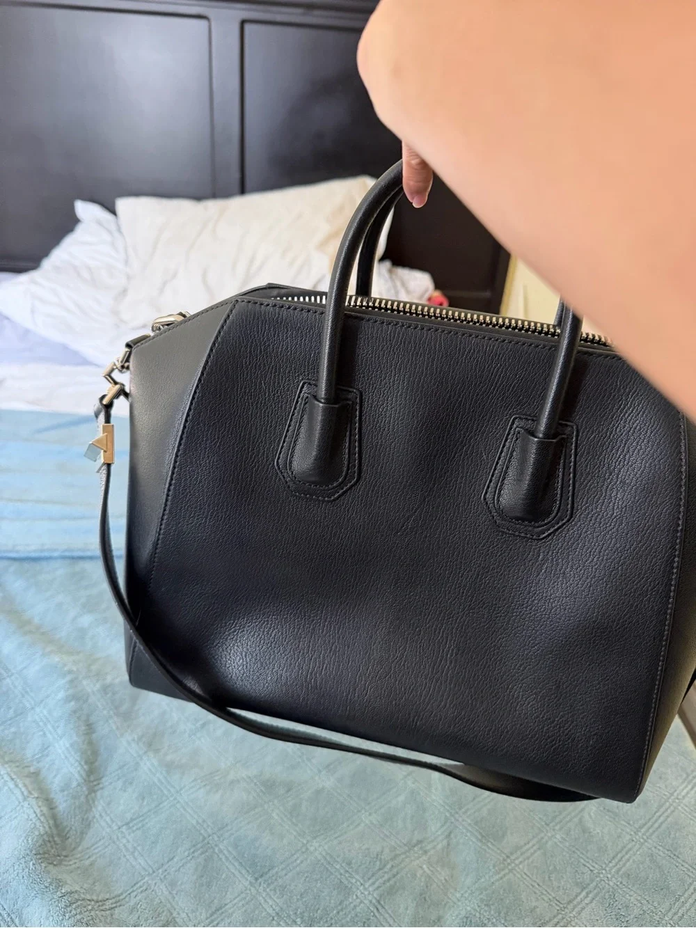 Givenchy Black Leather Satchel with Top Handles
